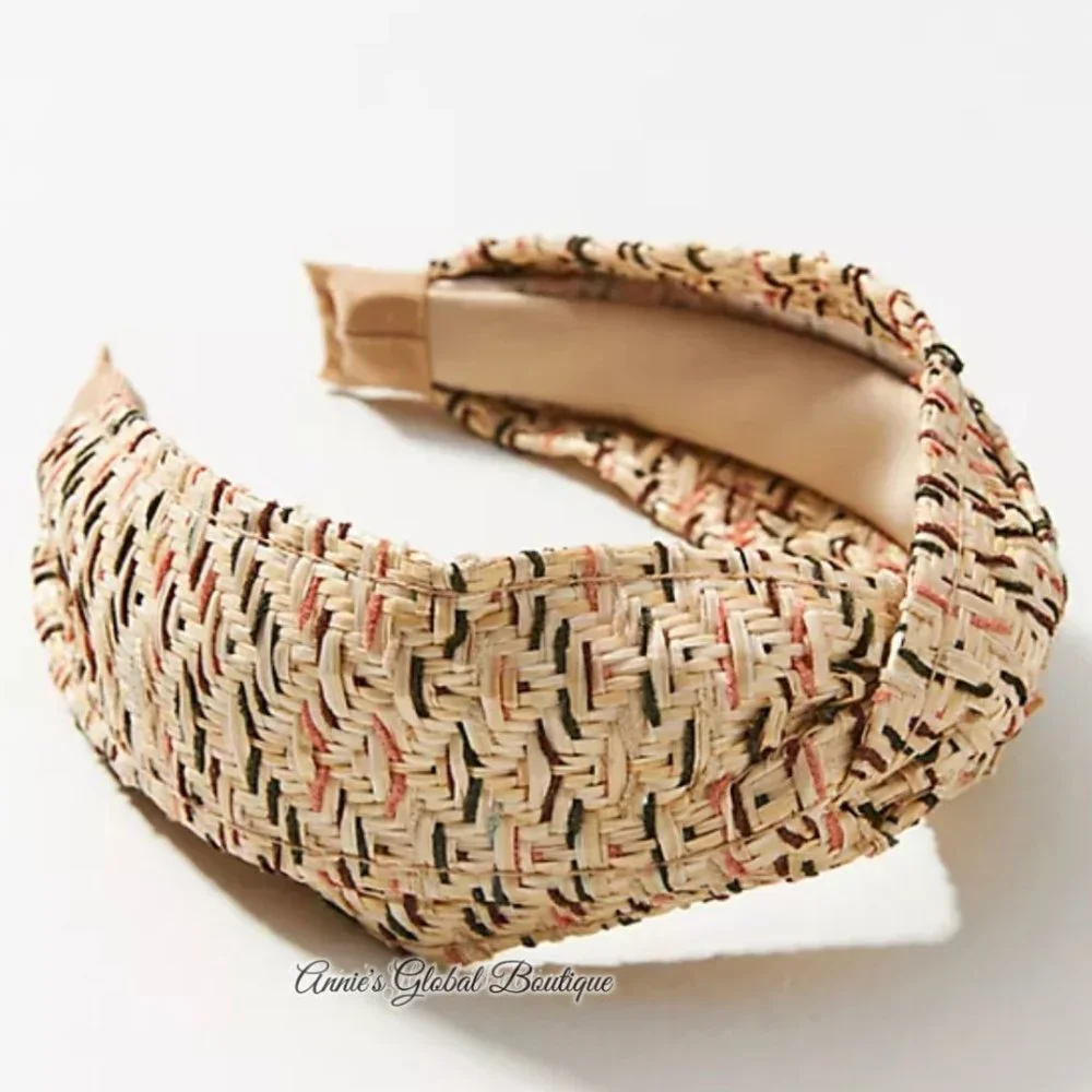 RARE NWT ANTHROPOLOGIE Zig-Zag Textured Woven Knotted Headband - Picture 11 of 16